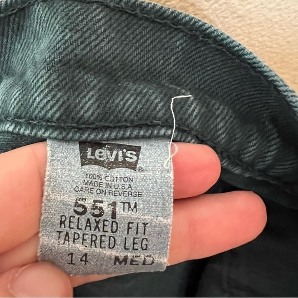 Vintage Levi’s 551 Green/Blue USA Tapered Relaxed Fit Jean - Picture 10 of 15
